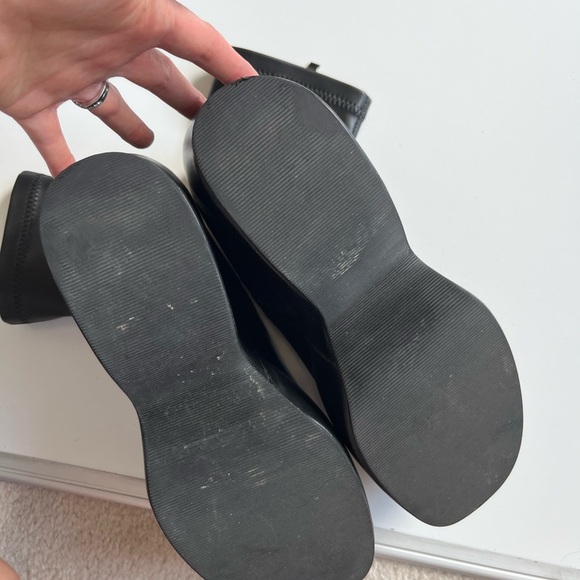 WET KISS Black Platform Statement chunky Boots faux leather - Picture 12 of 16